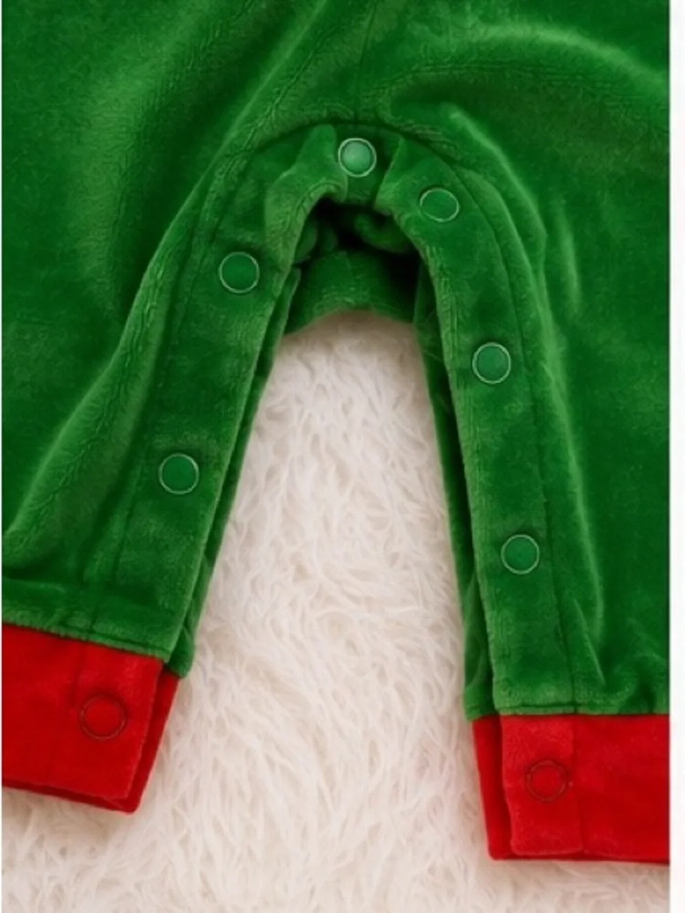 Elf Romper Baby Holiday Outfit in Green & Red